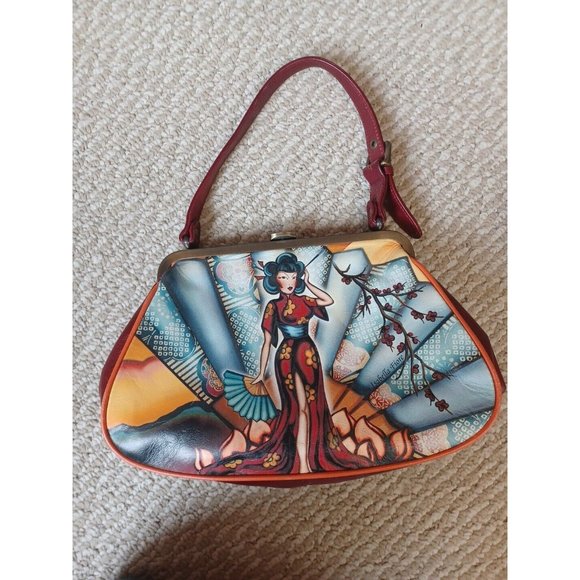 Isabella Fiore Handbags - ISABELLA FIORE LOTUS LANE ANNABELLE GEISHA CHERRY BLOSSOM TATTOO HANDBAG